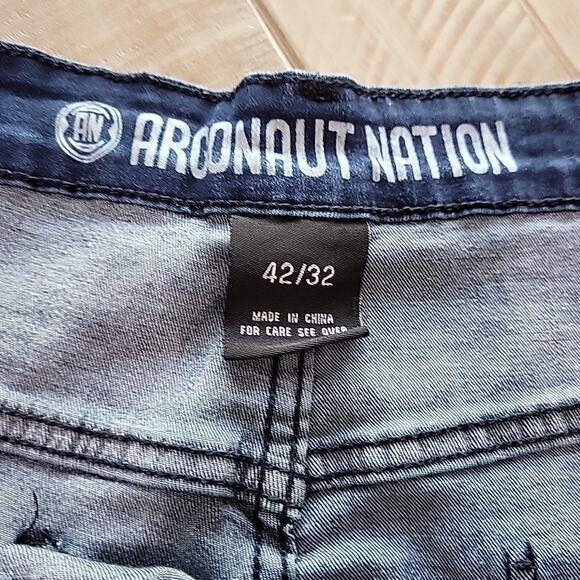 Argonaut Nation Jeans Slim Stretch Distressed Blue Denim - Picture 4 of 10